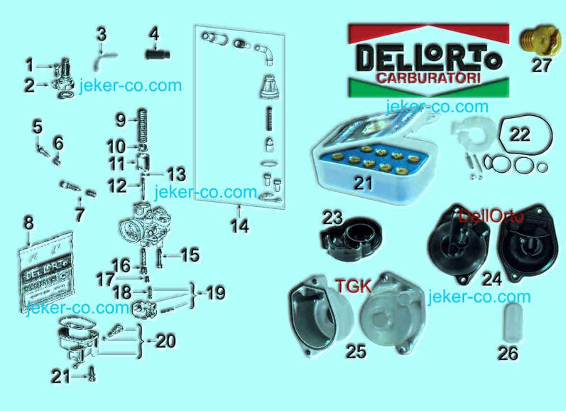 Bye Bike Vergaser Delorto TGK Parts Ersatzteile Teile Shop Jeker + Co Balsthal Schweiz